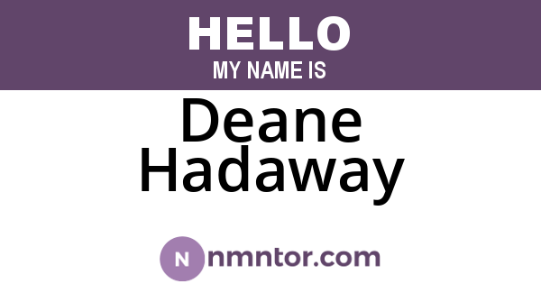 Deane Hadaway