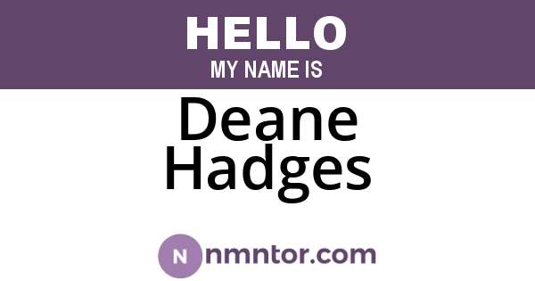 Deane Hadges