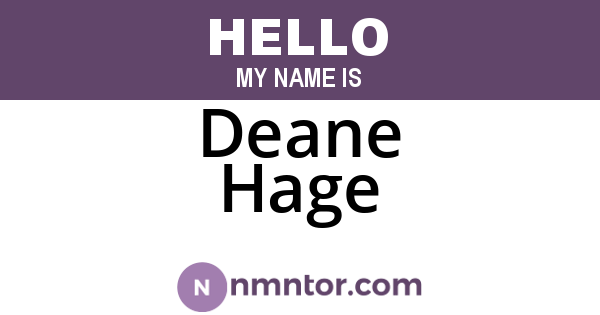 Deane Hage
