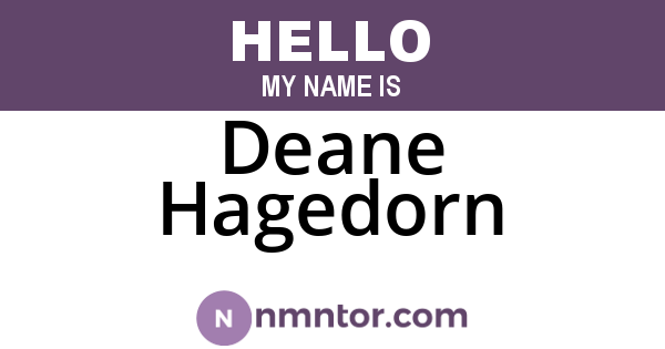 Deane Hagedorn