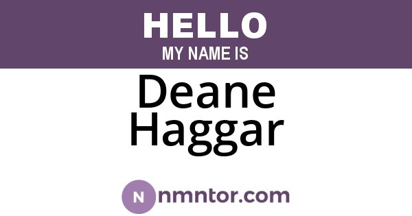 Deane Haggar