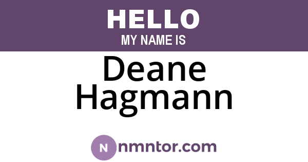 Deane Hagmann