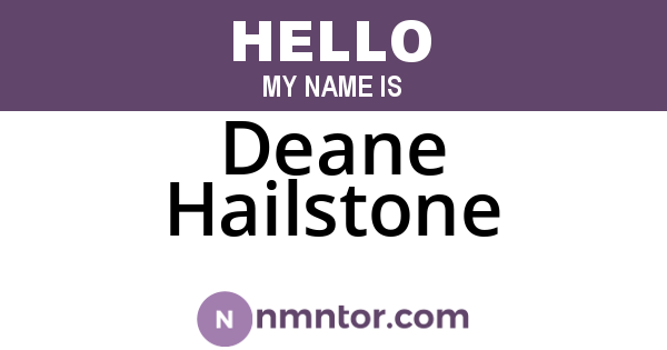 Deane Hailstone