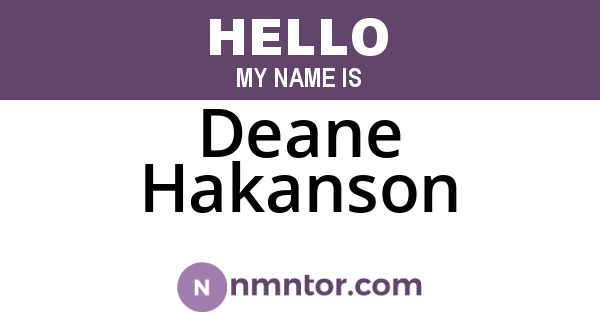 Deane Hakanson