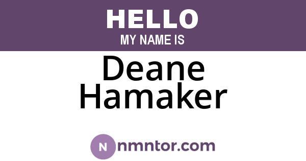 Deane Hamaker