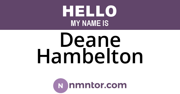 Deane Hambelton