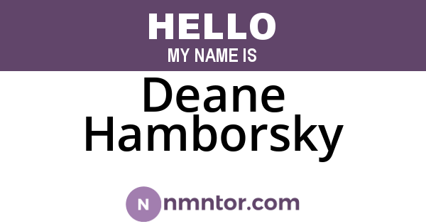 Deane Hamborsky