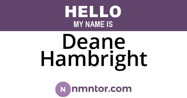 Deane Hambright