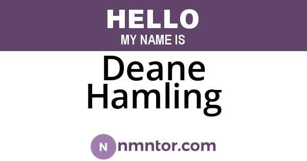 Deane Hamling
