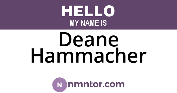 Deane Hammacher