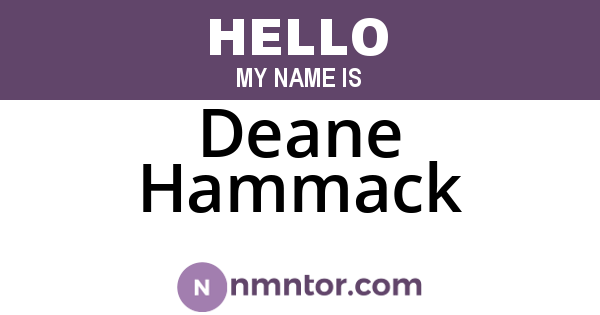 Deane Hammack