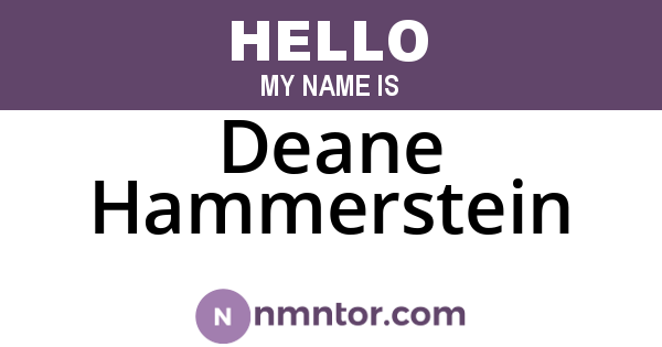 Deane Hammerstein