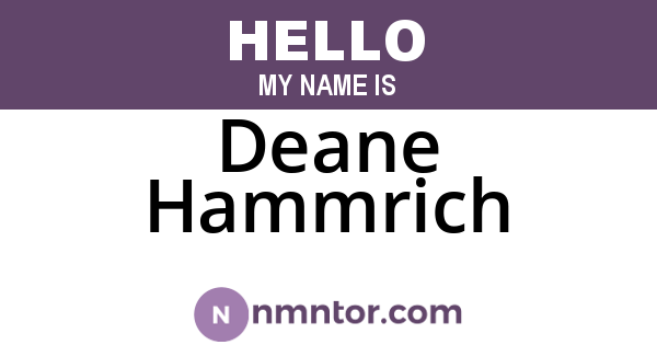 Deane Hammrich