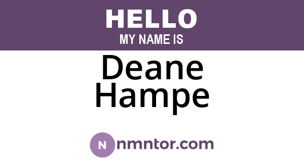 Deane Hampe