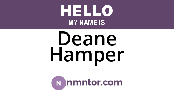 Deane Hamper