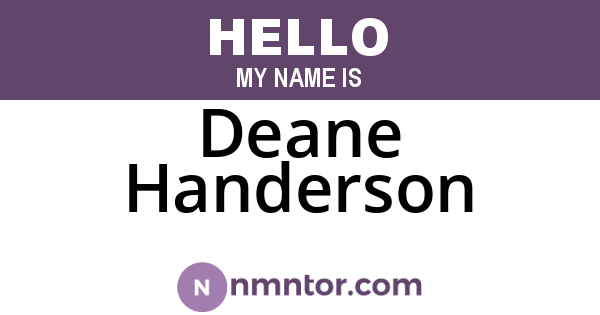 Deane Handerson
