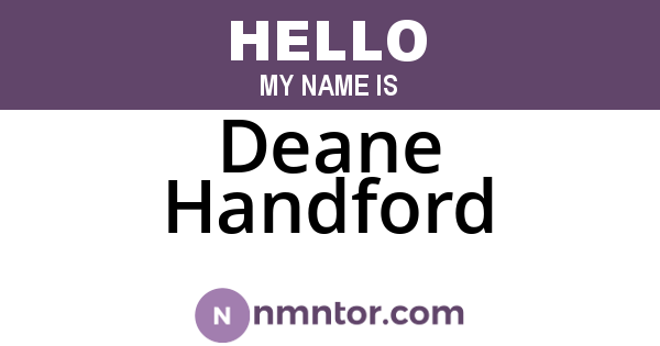 Deane Handford