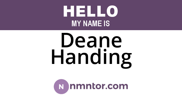 Deane Handing