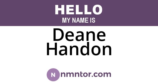 Deane Handon