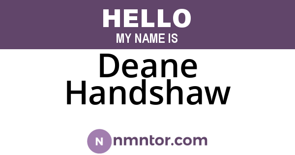 Deane Handshaw