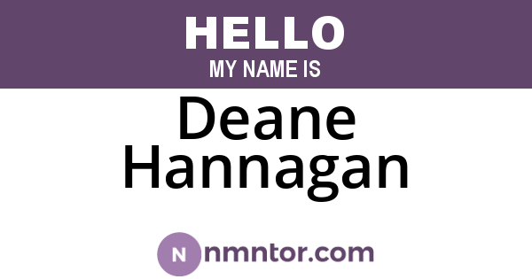 Deane Hannagan