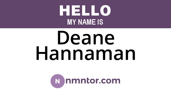 Deane Hannaman
