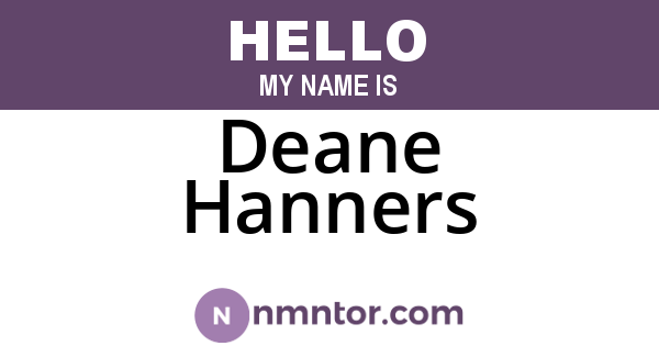 Deane Hanners