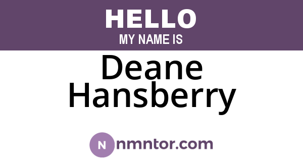 Deane Hansberry