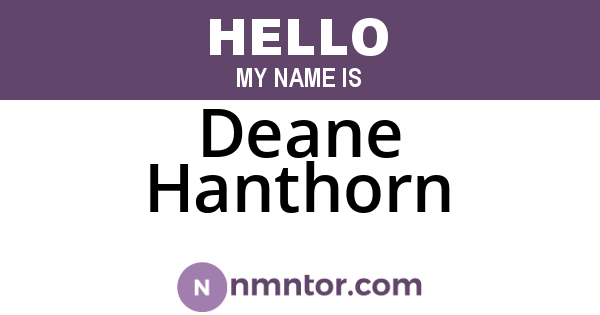 Deane Hanthorn