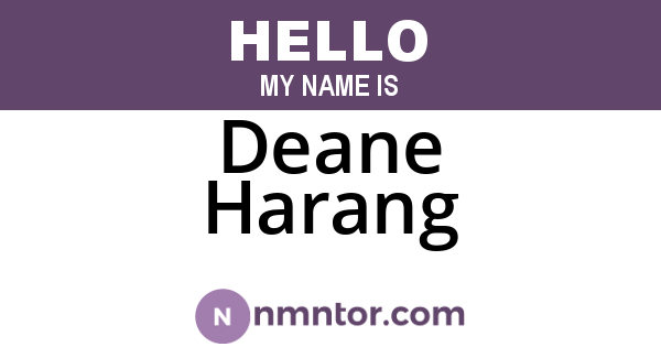 Deane Harang