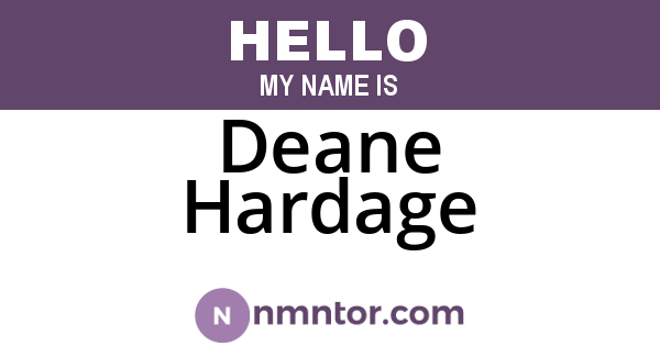 Deane Hardage