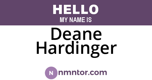 Deane Hardinger