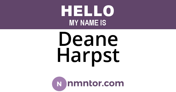 Deane Harpst