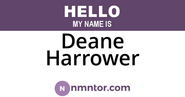 Deane Harrower