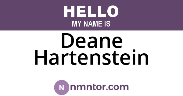 Deane Hartenstein