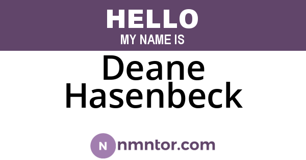Deane Hasenbeck