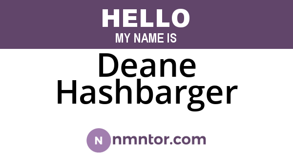 Deane Hashbarger