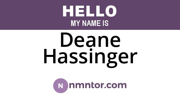 Deane Hassinger