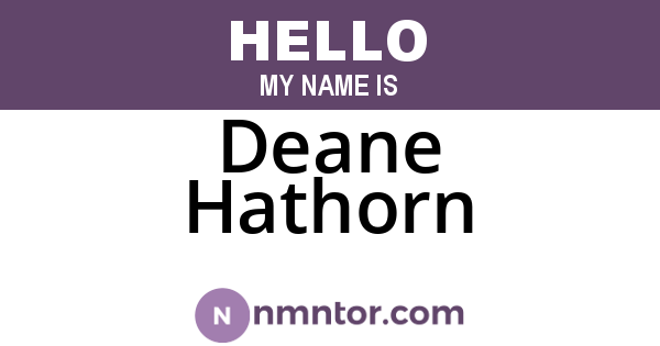 Deane Hathorn