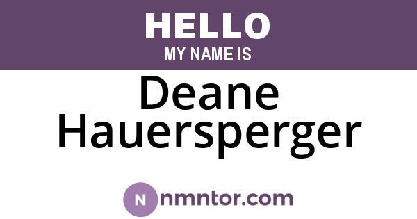 Deane Hauersperger
