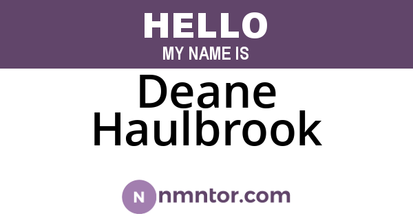 Deane Haulbrook