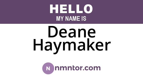 Deane Haymaker