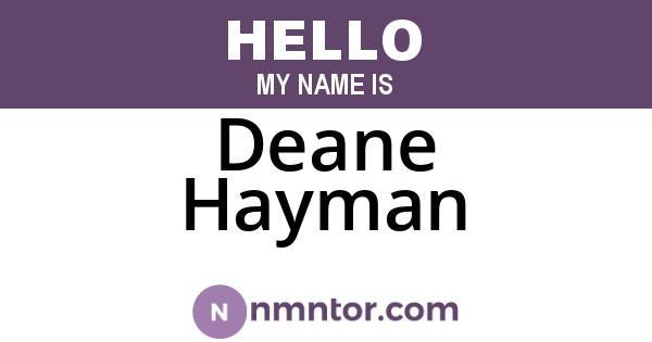 Deane Hayman