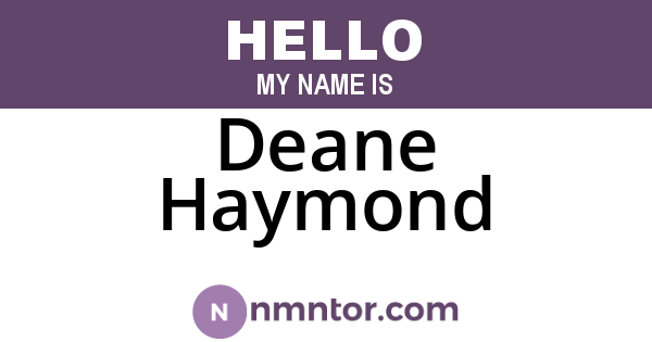 Deane Haymond