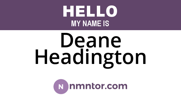Deane Headington