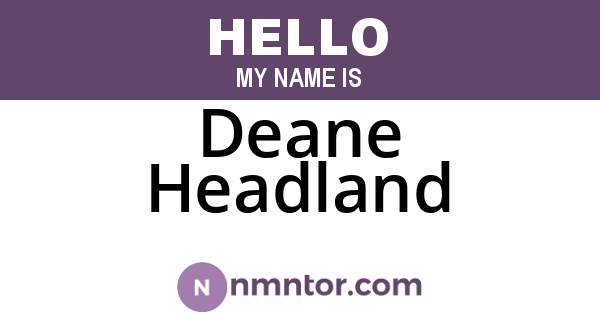 Deane Headland