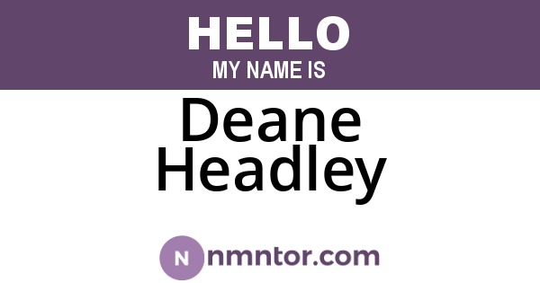 Deane Headley