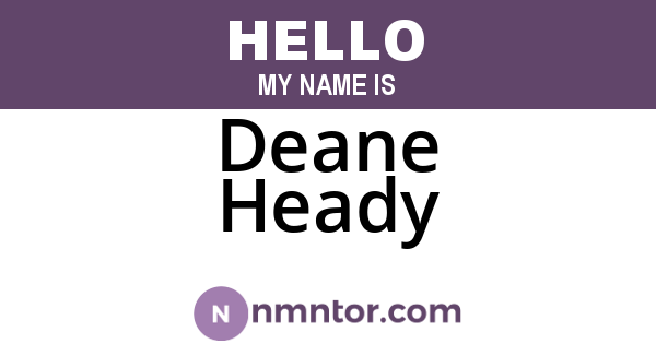 Deane Heady