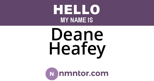 Deane Heafey