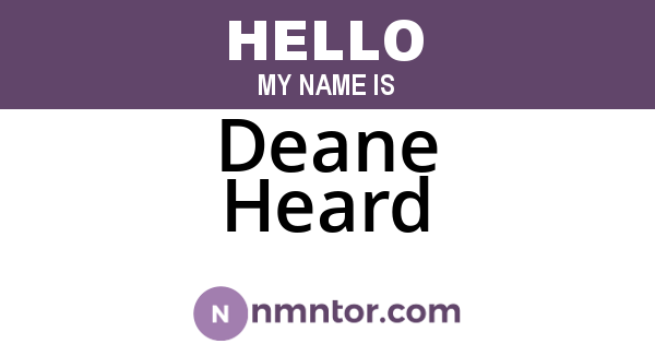 Deane Heard